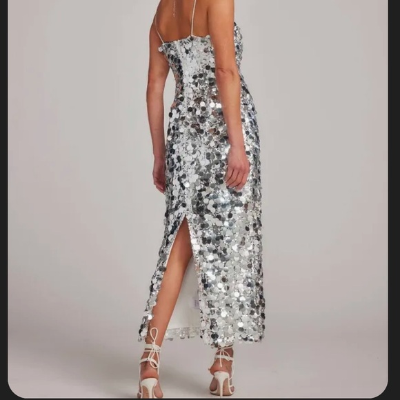 12th Tribe - Silver Sequin Midi Dress - Picture 3 of 9